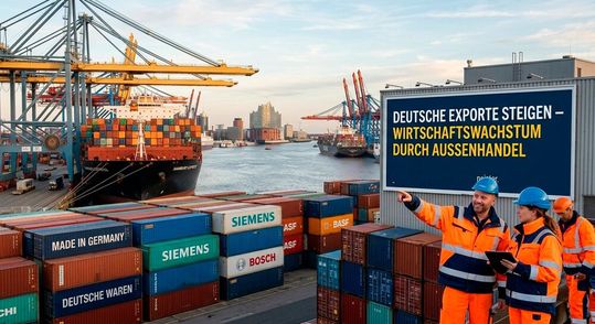So gut, wie lange nicht mehr! In vielen deutschen Exportbereichen wird die Laune wieder besser, wie eine Ifo-Umfrage jetzt zeigt. Woran das liegt, erfahren Sie hier ...(Bild:  KI-generiert)