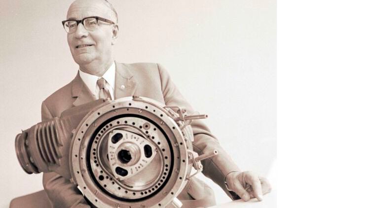 Felix Wankel, der Erfinder des gleichnamigen Motors: 1958 brachte er zum ersten Mal einen Kreiskolben zum Laufen. (Bild: Audi AG)