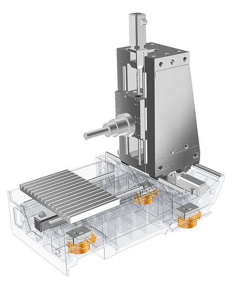 Gut aufgestellt: Aktive Aufstellelemente sorgen in der Werkzeugmaschine von morgen für hohe Präzision durch effiziente Isolierung gegen äußere Schwingungseinflüsse. (Bild: Fraunhofer IWU)