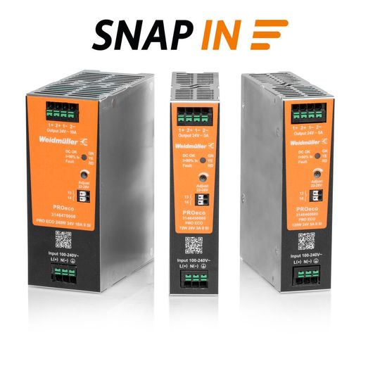 Die neue PRO-eco-Generation ist mit der Snap-In-Anschlusstechnologie ausgestattet.(Bild:  Weidmüller)
