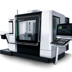 Bild 1: Der große Arbeitsraum der DMC 1150 V mit 700 mm Y-Weg ermöglicht die leistungsstarke Vertikalbearbeitung von Werkstücken bis 1500 kg.