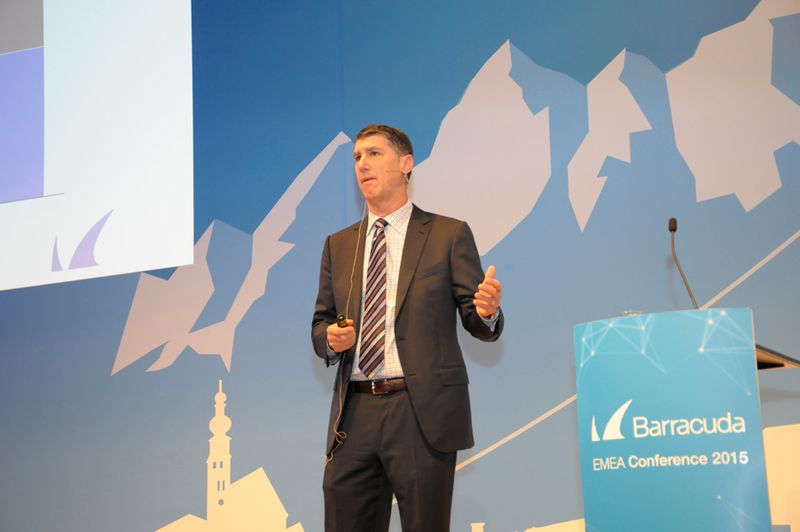 Im Mittelpunkt der Keynote von William BJ Jenkins, President und CEO bei Barracuda, stand die Wachstumsstrategie und der bisher zurückgelegte Weg.  (Bild: Barracuda)