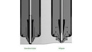 The HP-Gate allows for the metal insert to be screwed into the mould. This makes it easier to be restored in case of wear. (HRS Flow)