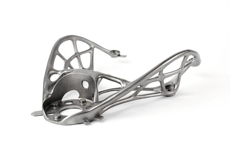 Halterung für Verwendung in der Luftfahrt, hergestellt mit der 3D-Metalldrucklösung DMP Flex 350. (GF Machining Solutions)