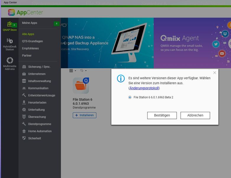 File Station 6 lässt sich parallel oder als Ergänzung zur älteren Version 5 nutzen.  (Bild: Joos – QNAP)