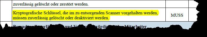 7.1: Kryptografischer Schlüssel? (TR Resiscan, Seite 25). (Zöller & Partner)