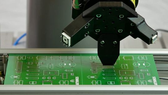 (Anwendungsfälle wie die Bestückung von Leiterplatten erfordern hohe Positioniergenauigkeiten. Quelle: ArtiMinds Robotics GmbH)