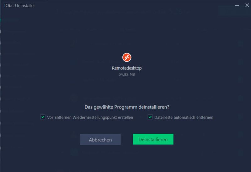 Abbildung 2: Beim Deinstallieren von Programmen können zugleich Dateireste entfernt und ein Wiederherstellungspunkt erstellt werden. (Thomas Joos)
