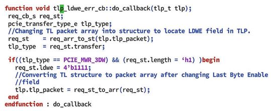Bild 2: Auffüllen der do_callback-Methode. tlp ist die Instanz des TLP-Sequenzelements.(Bild:  Siemens EDA)