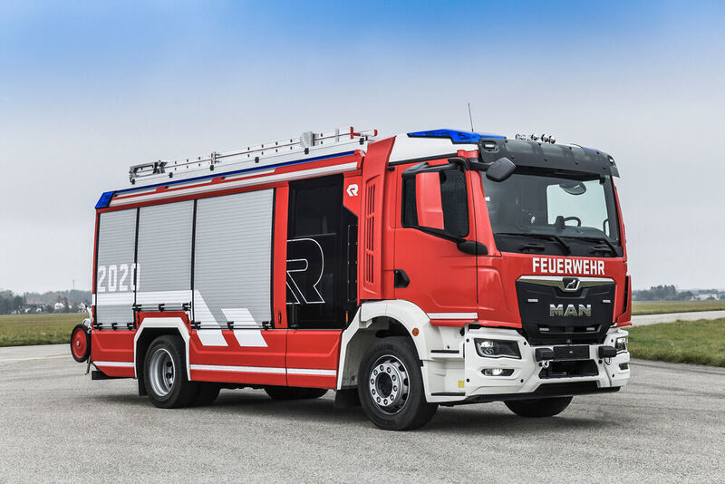 MAN bietet den Feuerwehren den TGM in der neuen MAN Truck Generation mit Straßen- und Allradantrieb und verschieden langen Radständen und Kabinenausführungen an. (MAN Truck & Bus SE)