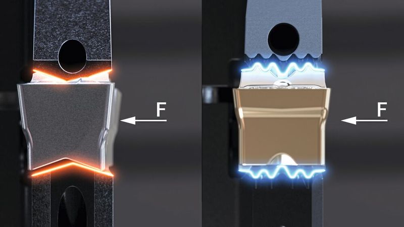 Die innovative Wendeschneidplatten-Klemmung: Die Schneideinsätze sind sowohl von oben als auch von unten doppelt verzahnt. (Bild: Walter AG)
