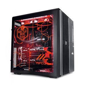 Haswell-E-Prozessor mit Wasserkühlung, zwei Geforce GTX 780 Ti und NVMe-SSD: Mifcom setzt in der Battlebox MSI Godlike Edition nur Komponenten mit maximaler Performance ein.