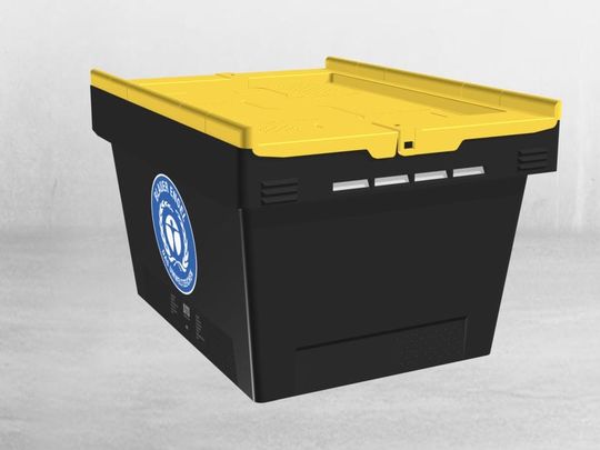 Der Mehrwegbehälter MB Eco von BITO-Lagertechnik wurde mit dem Umweltzeichen „Blauer Engel“ zertifiziert. (BITO-Lagertechnik)