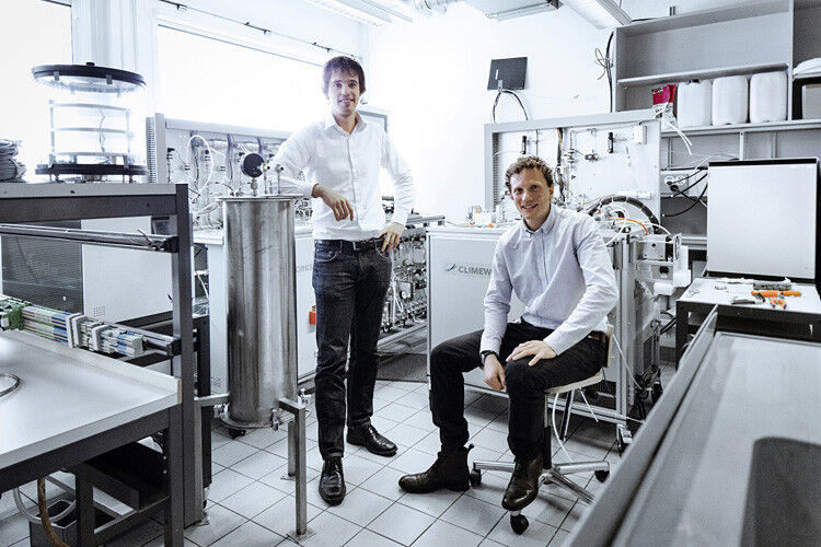 Die Climeworks-Gründer kommen aus Deutschland. Jan Wurzbacher (l.) und Christoph Gebald haben an der ETH Zürich Maschinenbau studiert. (Foto: Audi)