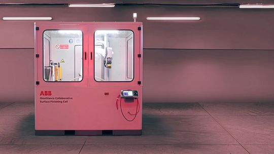 Compact and cost-effective: This automated surface finishing cell combines a collaborative robot with all the safety components required for grinding and polishing.(Image: ABB)