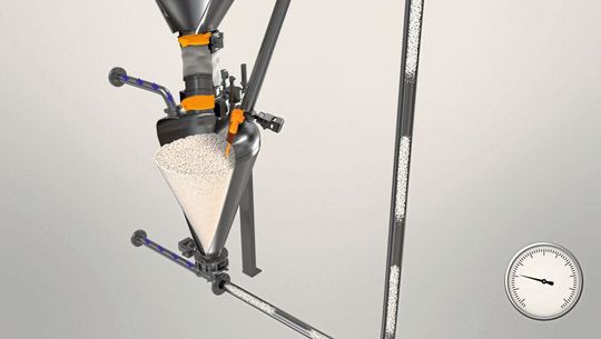 3D-Animation der Dichtstromförderung 3D-Animation der Dichtstromförderung