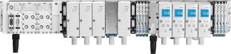 Proportionalventile VPPM auf der Ventilinsel (Bild: Festo)