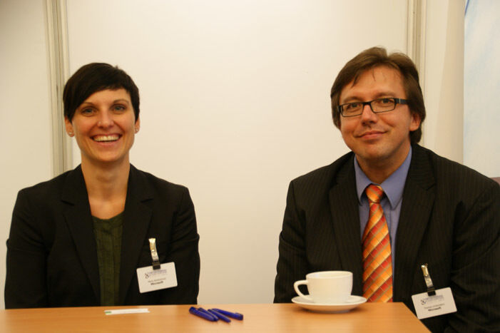 Maria Wastlschmid und Thomas Lichtenstern (beide Microsoft). (Archiv: Vogel Business Media)