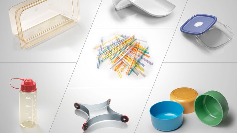 Erweitertes Ultrason P-Portfolio von BASF ermöglicht Neuqualifizierung von Artikeln in Kontakt mit Lebensmitteln wie Mehrwegflaschen, Cateringgeschirr und Speisenwärmern gemäß EU-Verordnung 2024/3190.(Bild:  BASF 2026)