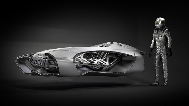 Mit dem Wettbewerbsbeitrag „EDAG GENESIS“ präsentierte EDAG nicht nur eine futuristische Fahrzeugskulptur, die auf den bionischen Strukturen einer Schildkröte basiert, sondern zudem das faszinierende Potenzial der generativen Fertigung. (Bild: EDAG)