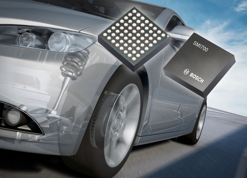 Bild 7: Mit der Sensorplattform SMI7xy bringt Bosch eine neue Generation von Inertialsensoren auf den Markt. Sie sind speziell entwickelt für den Einsatz in Systemen für aktive und passive Sicherheit sowie in Fahrerassistenzsystemen. (Bild: Bosch)