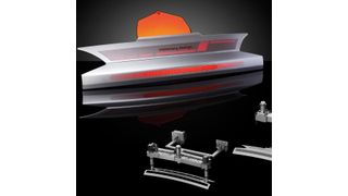 A smart automotive rear panel in 2K technology, consisting of a PC/ABS frame overmolded with PMMA or PC, is injection molded in the first phase using a hydraulic 2-drops system from Oerlikon HRS Flow and then overmolded using a single nozzle from the Ga series. (Source: Oerlikon HRS Flow)