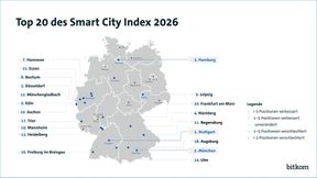Zum ersten Mal konnte sich die Auto-Stadt Stuttgart die Spitzenposition im Smart City Index des Bitkom sichern.  (Bild: Bitkom)
