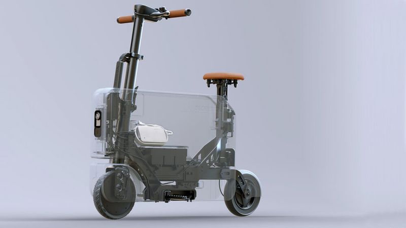 Unter der Verkleidung ähnelt der Motocompacto einem E-Scooter. (Bild: Honda)