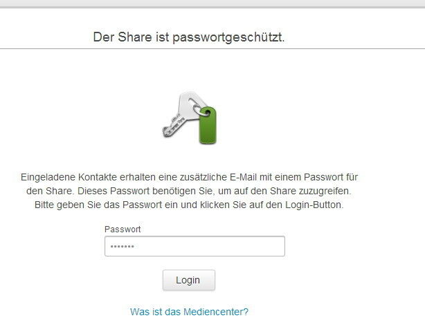 Abb. 7: Externe Anwender greifen über den Webbrowser, kennwortgeschützt auf Freigaben zu. (Deutsche Telekom AG)