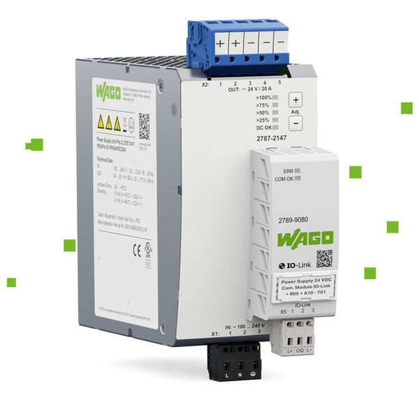 Kommunikative Industrie-Stromversorgung: Die Pro-2-Netzgeräte erlauben u.a. ein permanentes Monitoring aktueller Lastzustände.  (WAGO)