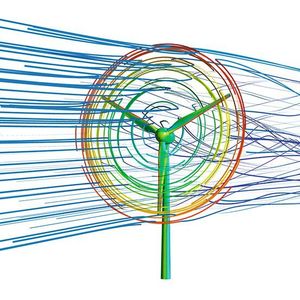 Auch bei Windenergieanlagen lassen sich vielfältige Strömungssimulationen und strukturmechanische Berechnungen mit dem digitalen Zwilling durchführen.