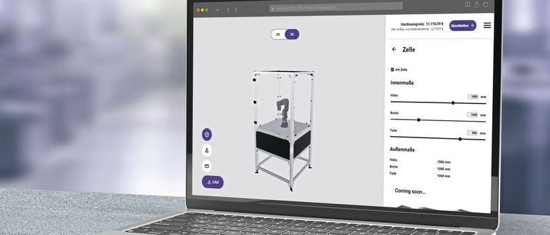 Der Machine Planner von Igus erlaubt die schnelle Konstruktion von fertigen Automatisierungslösungen mit Robotern ganz ohne Programmierkenntnisse. (Bild:  Igus GmbH)