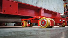 Kreiselfahrwerk JKB 14 unter Last mit Arretierung zum Fixieren der Laufrollen. (Bild: Jung)