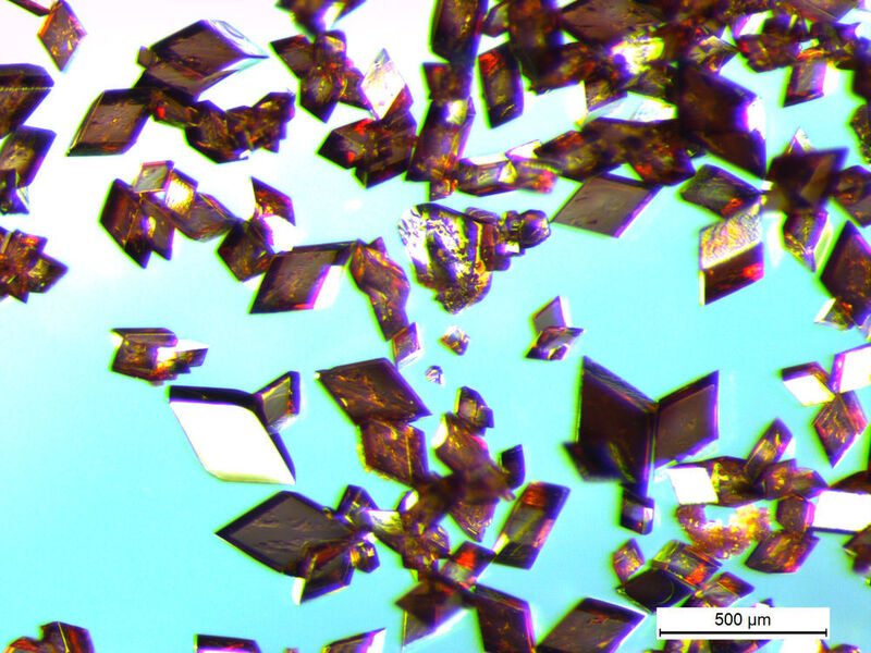 Salzkristalle, die zu Polyimid umgewandelt werden können (Bild: TU-Wien)