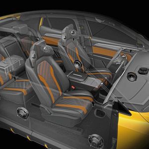 Freunde des guten Sounds werden auf jeden Fall ihren Spaß haben: Gemeinsam mit dem HiFi-Spezialisten Magnat wurden Kopfstützen mit integriertem Soundsystem entwickelt.(Bild:  Aiways)