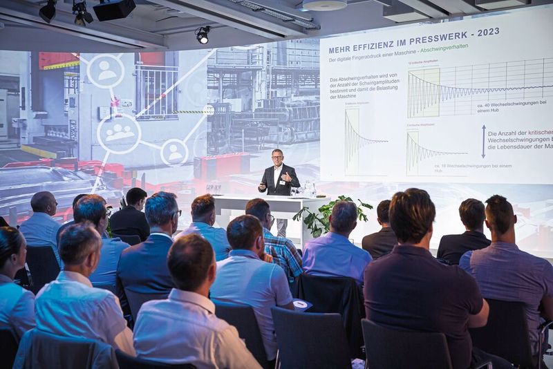 Impressionen der 4. Fachtagung „Mehr Effizienz im Presswerk“ am 15. Juni 2023 in Würzburg. (Bild: VCG/Stefan Bausewein)