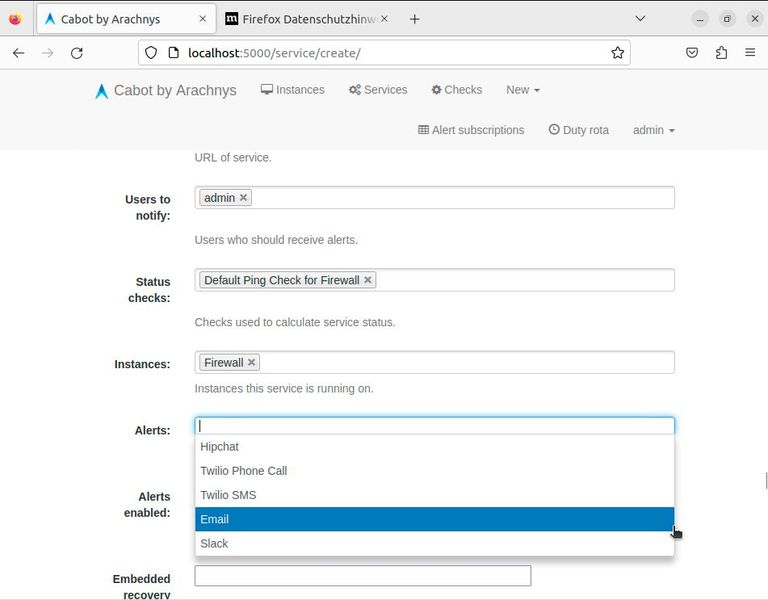 Konfigurieren der Überwachung von Diensten auf angebundenen Instanzen und Konfiguration der Alarme und Benachrichtigungen. (Bild: Joos - Arachnys / AML RightSource)