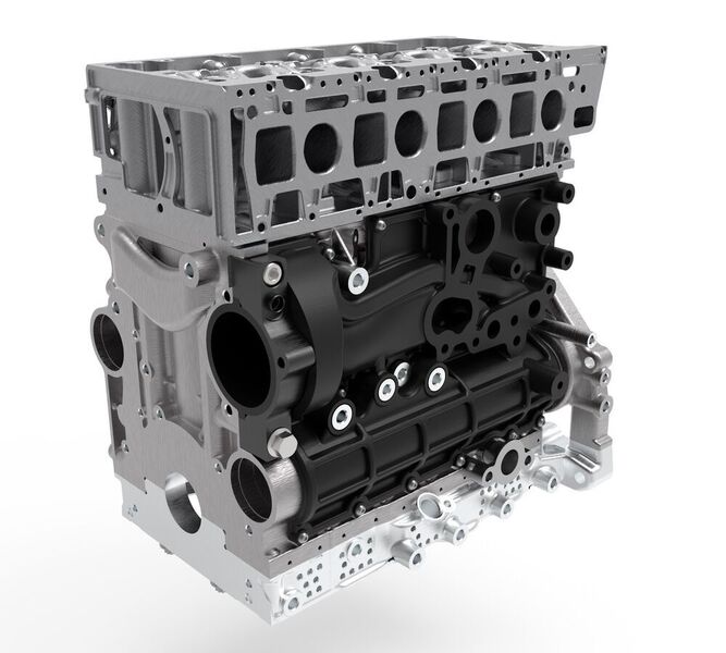 The focus was on the cylinder head and crankcase of a modern two-liter large-bore diesel engine. Instead of using aluminum castings as in the past, the two components were manufactured using a selective laser melting process. (FEV)