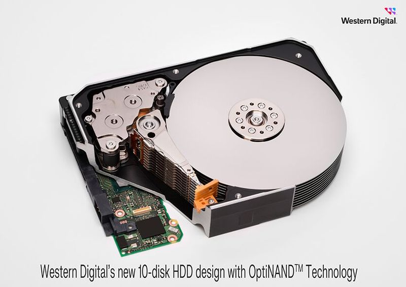 Für die höhere Kapazität sorgt vor allem die zusätzliche zehnte Magnetscheibe.  (Bild: Western Digital)