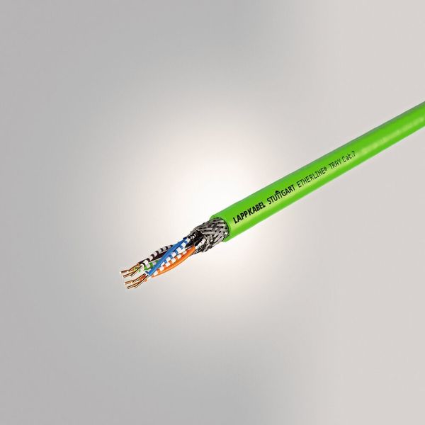 Speziell für die Ethernet-Technologie hat Lapp jetzt mehrere neue Datenübertragungssysteme im Portfolio: Eine davon ist die robuste, ölbeständige Industrial-Ethernet-Leitung (Cat. 7) Etherline Tray Cat.7 PLTC. Sie wurde speziell für den US-amerikanischen Markt entwickelt. Sie ist die erste ihrer Art mit PLTC-Einstufung nach UL und kann somit offen auf Kabelpritschen verlegt werden. Durch die Hochgeschwindigkeits-Übertragungsraten bis 10 Gbit/s sowie die ideale Schirmung ist sie fest verlegt universell einsetzbar an Maschinenschnittstellen für Anwendungen zur Daten- und Signalübertragung. Der Außenmantel besteht aus einem speziellen PVC, daher ist die Leitung beständig gegen Säuren und Laugen. (Lapp)