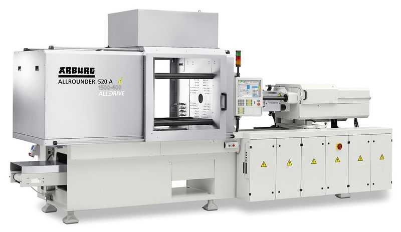 Der auf der NPE 2015 präsentierte elektrische Allrounder 520 A erfüllt die hohen Qualitätsanforde¬rungen bei der Produktion medizintechnischer Teile. Die Maschine in Edelstahlausführung produziert 64 Pipettenspitzen in einer Zykluszeit von rund 4,8 s. (Bild: Arburg)