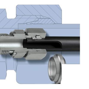 Bild 1: Rohrverschraubung mit metallisch dichtendem Schneidring. Diese Standardverbindung ist bei normgerechter Montage für Hydraulikrohre prädestiniert.