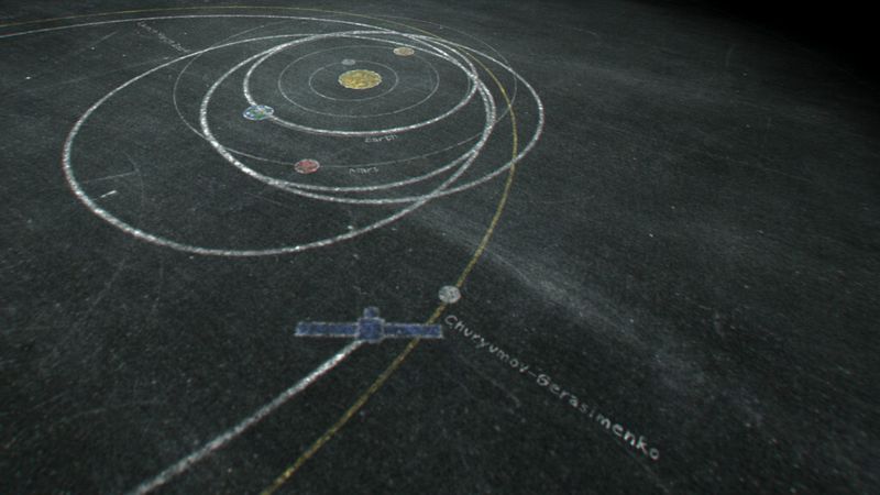 Geplante Ankunft am Kometen: Kometen werden als Zeugen der Entstehung unseres Sonnensystems betrachtet. Die Fragen, ob sich die Kometenoberfläche tatsächlich in einer Art 