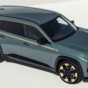 Kontrastelemente in Gold akzentuieren die Karosserie.(Bild:  BMW)