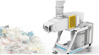 Krauss-Maffei Extrusion aus Laatzen hat etwas Interessantes für das Kunststoffrecycling entwickelt. Es handelt sich um die Seitenfüttereinreichtung ZSA Ultracycle für Zweischneckenextruder. So können nun auch schwer zuführbare Materialien verarbeitet werden. (Bild: Krauss-Maffei Extrusion)