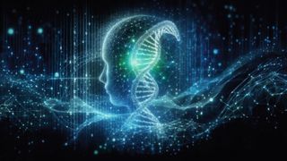 Künstlerische Darstellung des Large Language Models, das auf DNA-Sequenzen trainiert wurde.  (Bild: Dall-E / von Magdalena Gonciarz / KI-generiert)