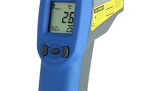 Das neue, tragbare Infrarotthermometer mit Punktlaser Scan-Temp 385 ermöglicht die berührungsfreie Messung von Oberflächentemperaturen (Ausschnitt).  (Bild: Dostmann electronic)