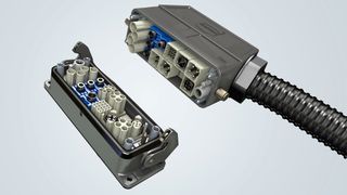 Neue Generation modularer Steckverbinder: Han-Modular Steckverbinder mit Domino Modulen. (Bild: HARTING Electric Stiftung)