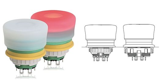 Die Serie XA ist auch in beleuchteter Ausführung erhältlich. Die Kurzbauform bietet eine besonders geringe Einbautiefe von  12,6 Millimetern.(Bild:  Apem/Idec)