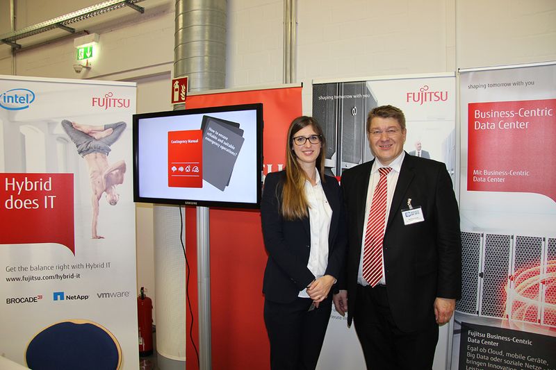 Gut aufgestellt: Laura Bauer und Wilfried Cleres von Fujitsu. (Vogel IT-Medien GmbH)